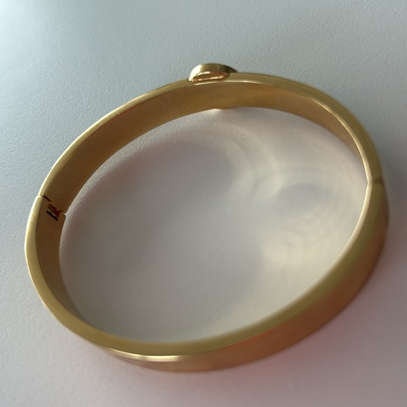 Michael Kors Enamel MK Logo Bangle Bracelet - Gold/Black - Picture 6 of 6